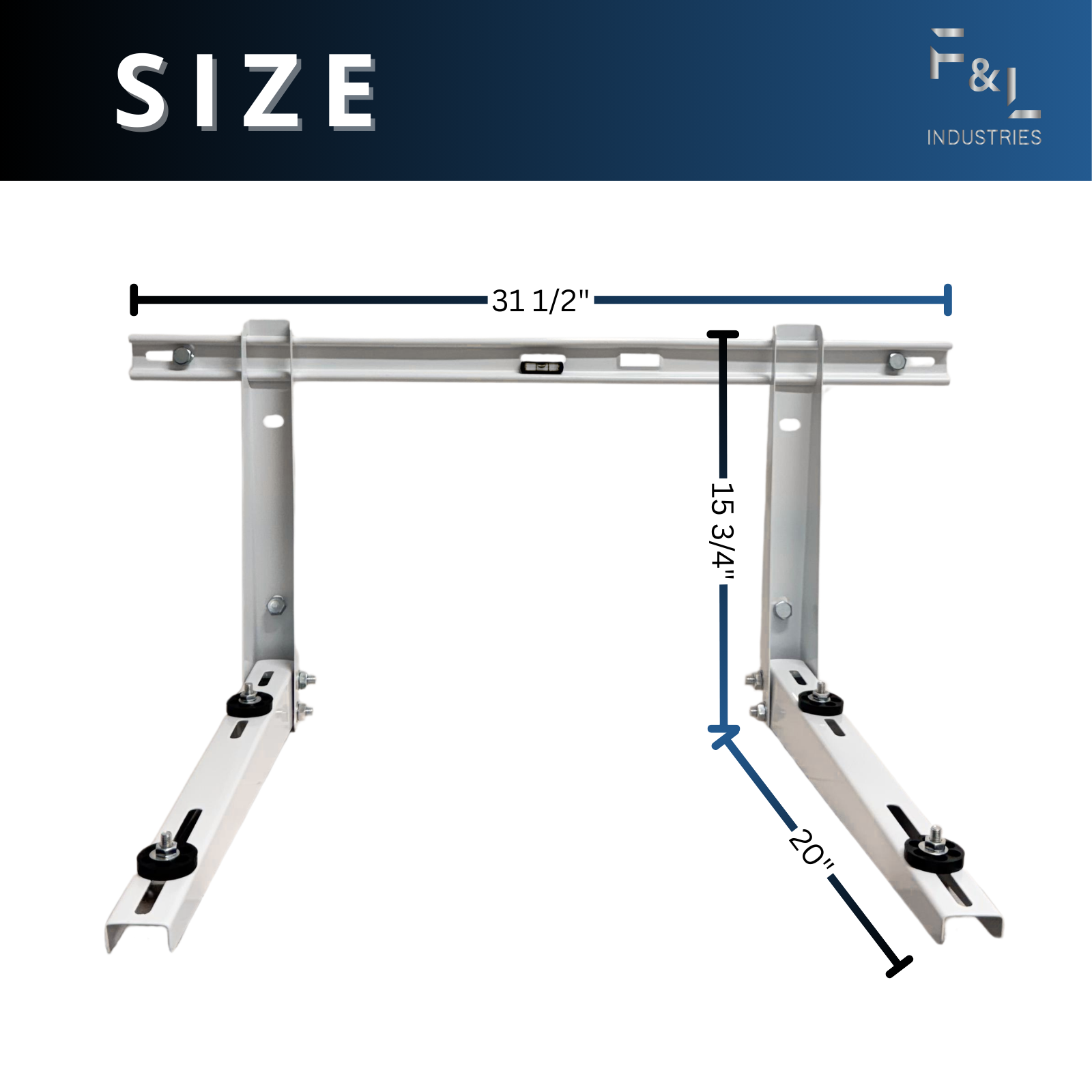 F&L Mini Split Wall Mount Bracket, Heavy Duty Outdoor AC Mount for Ductless Air Conditioner & Heat Pump, Galvanized Steel, Rust Resistant,