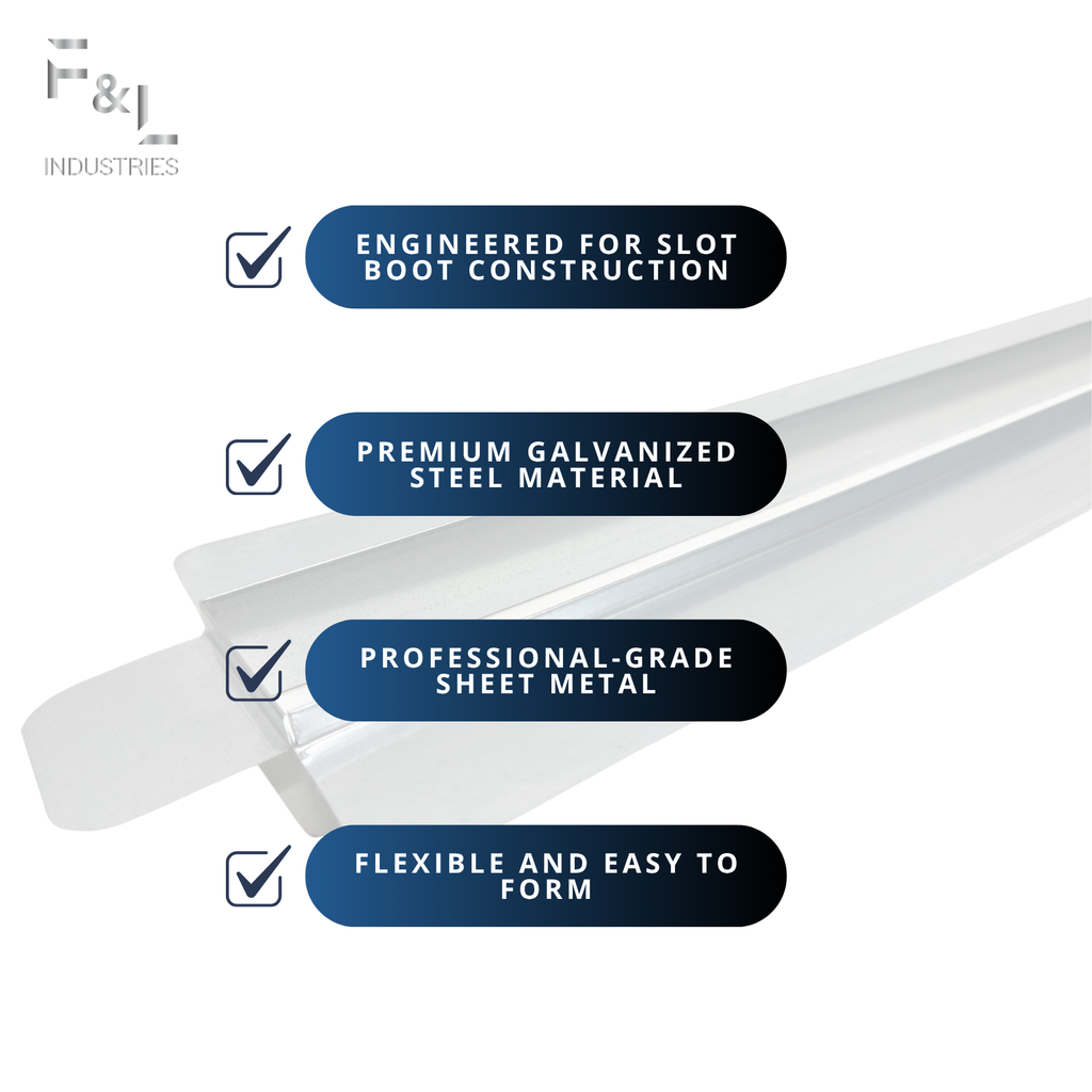 F&L Can Stock for Slot Boot Fabrication – Galvanized Sheet Metal for Custom Linear Slot Diffuser Register Box – HVAC Duct Fitting Material, Rust-Resistant Plaster Round