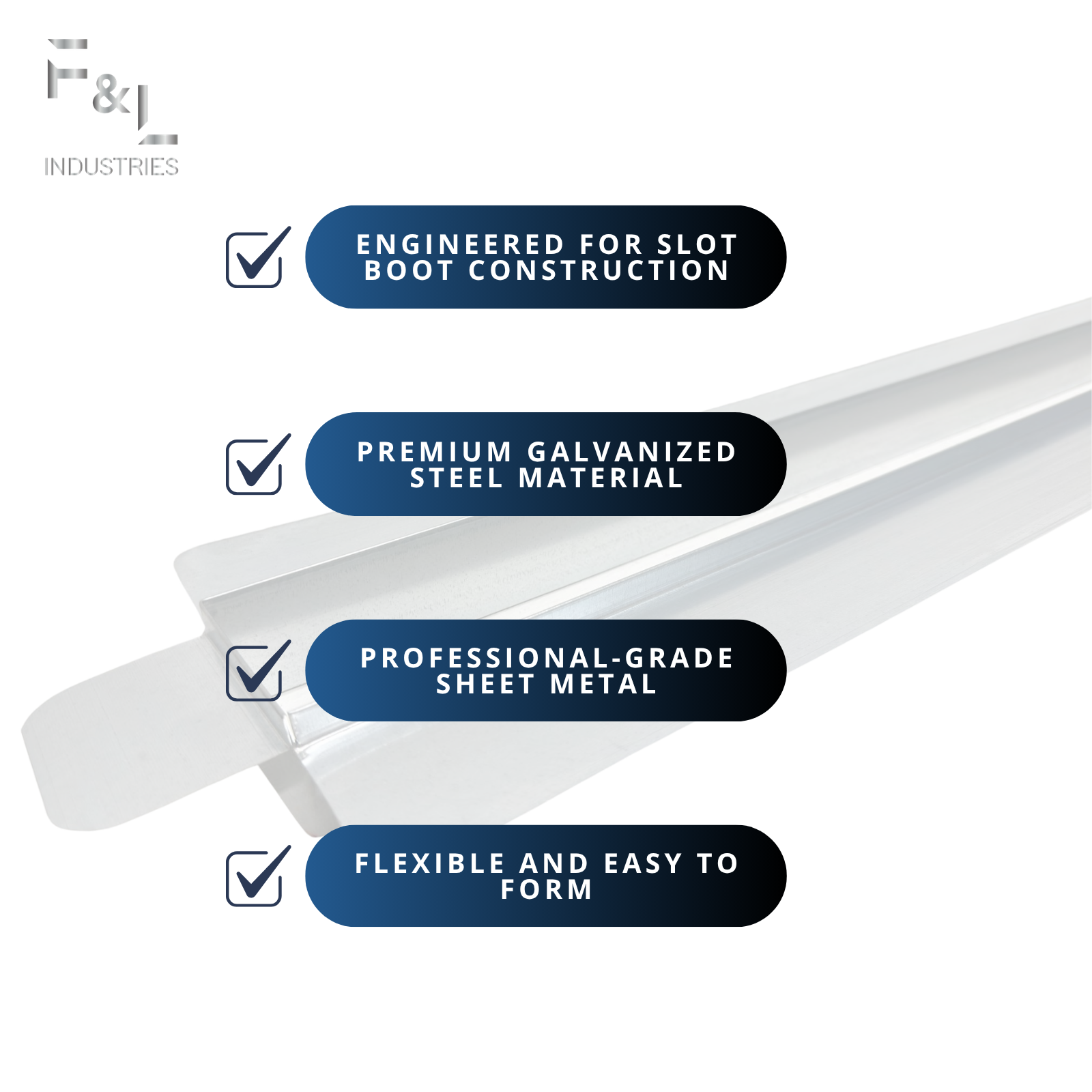 F&L Can Stock for Slot Boot Fabrication – Galvanized Sheet Metal for Custom Linear Slot Diffuser Register Box – HVAC Duct Fitting Material, Rust-Resistant Plaster Round