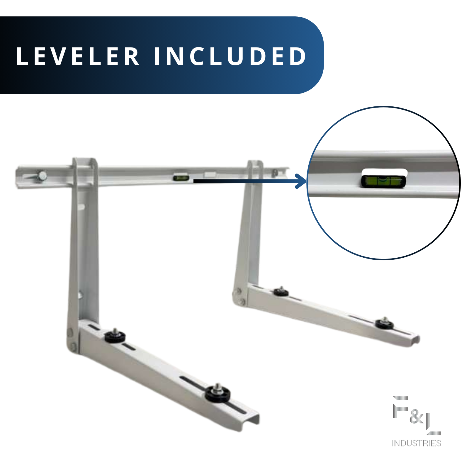 F&L Mini Split Wall Mount Bracket, Heavy Duty Outdoor AC Mount for Ductless Air Conditioner & Heat Pump, Galvanized Steel, Rust Resistant,