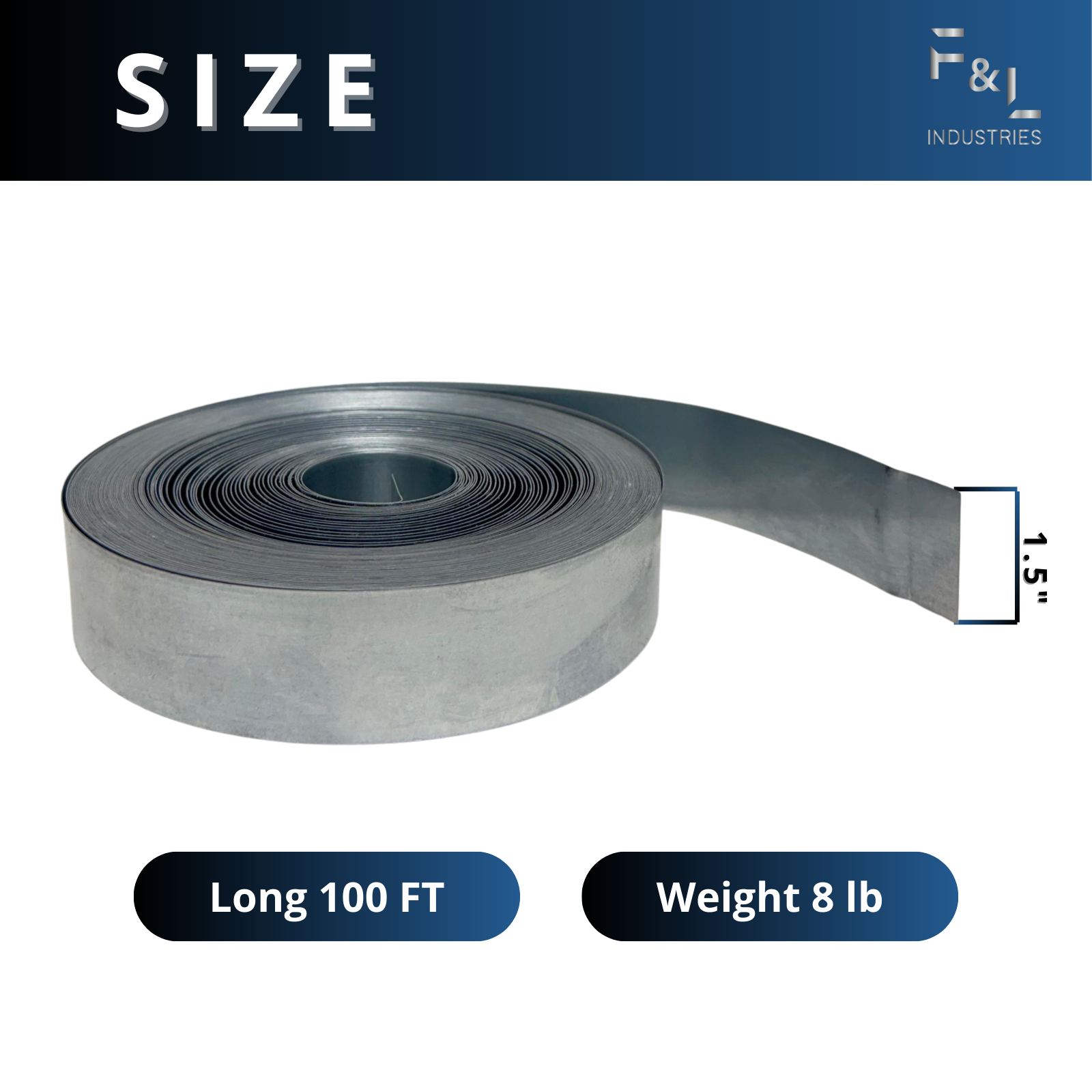 F&L Heavy-Duty Metal Hang Strap - Gauge Galvanized Steel Strap, Duct Strap, Pipe Strap – Durable & Flexible for HVAC, Construction, Plumbing & Electrical Use