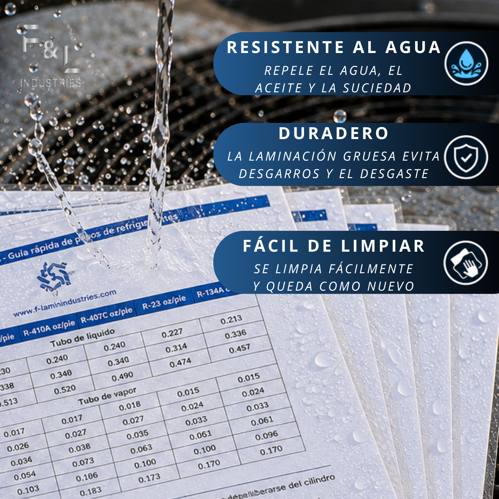 F&L HVAC Quick Reference Cards – Refrigerant Charging & Troubleshooting Guide for Air Conditioners and Heat Pumps – Double-Sided, Waterproof