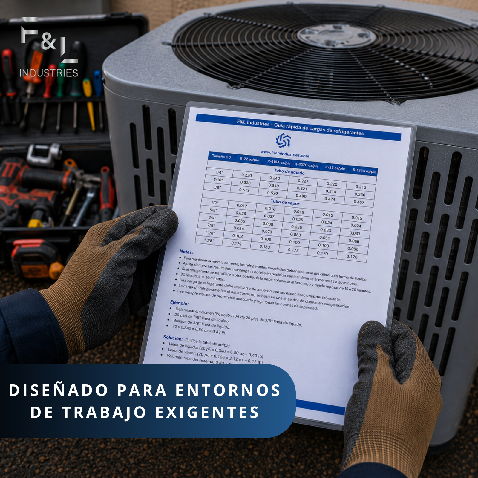 F&L HVAC Quick Reference Cards – Refrigerant Charging & Troubleshooting Guide for Air Conditioners and Heat Pumps – Double-Sided, Waterproof