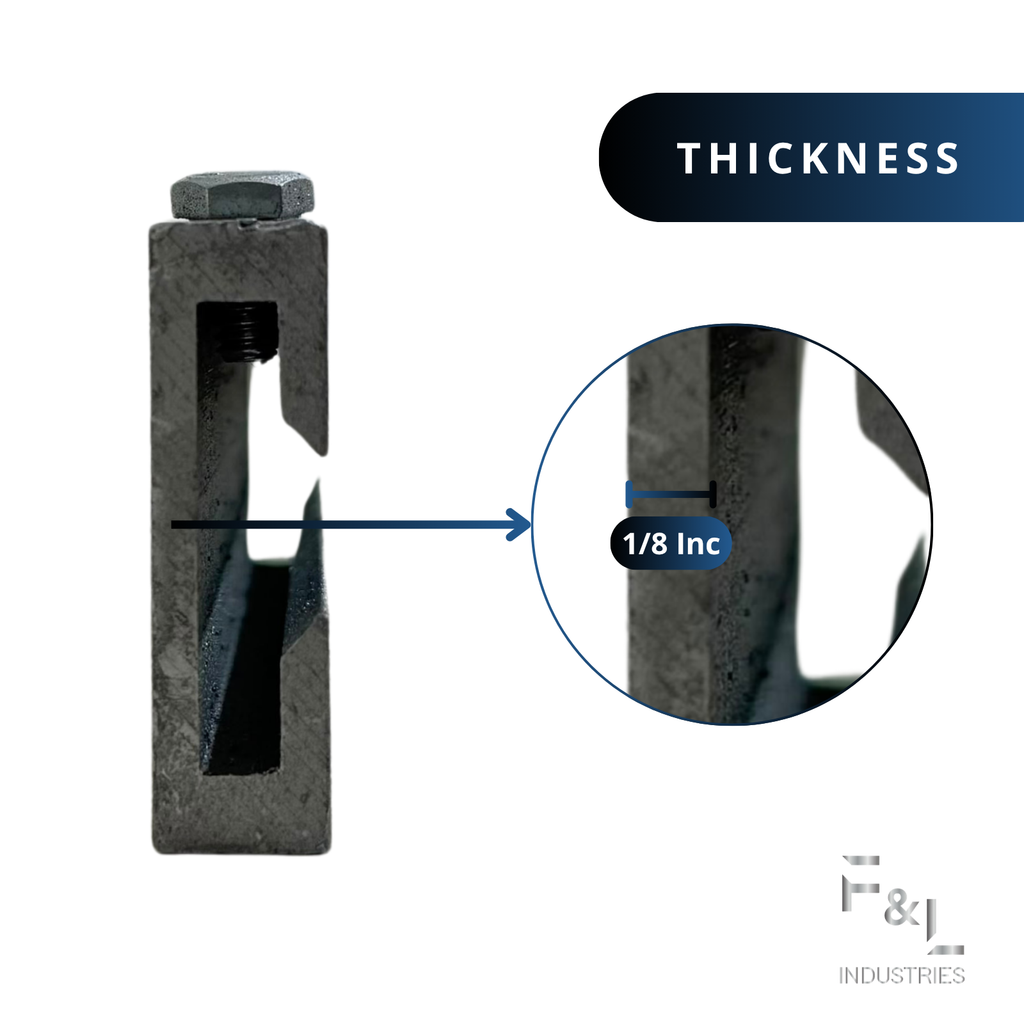 F&L Aluminum 6" I-Beam Connector | Miami-Dade & Florida Building Code Approved | Heavy-Duty HVAC Support Bracket | Includes (1) Connector & (2) Hex Bolts