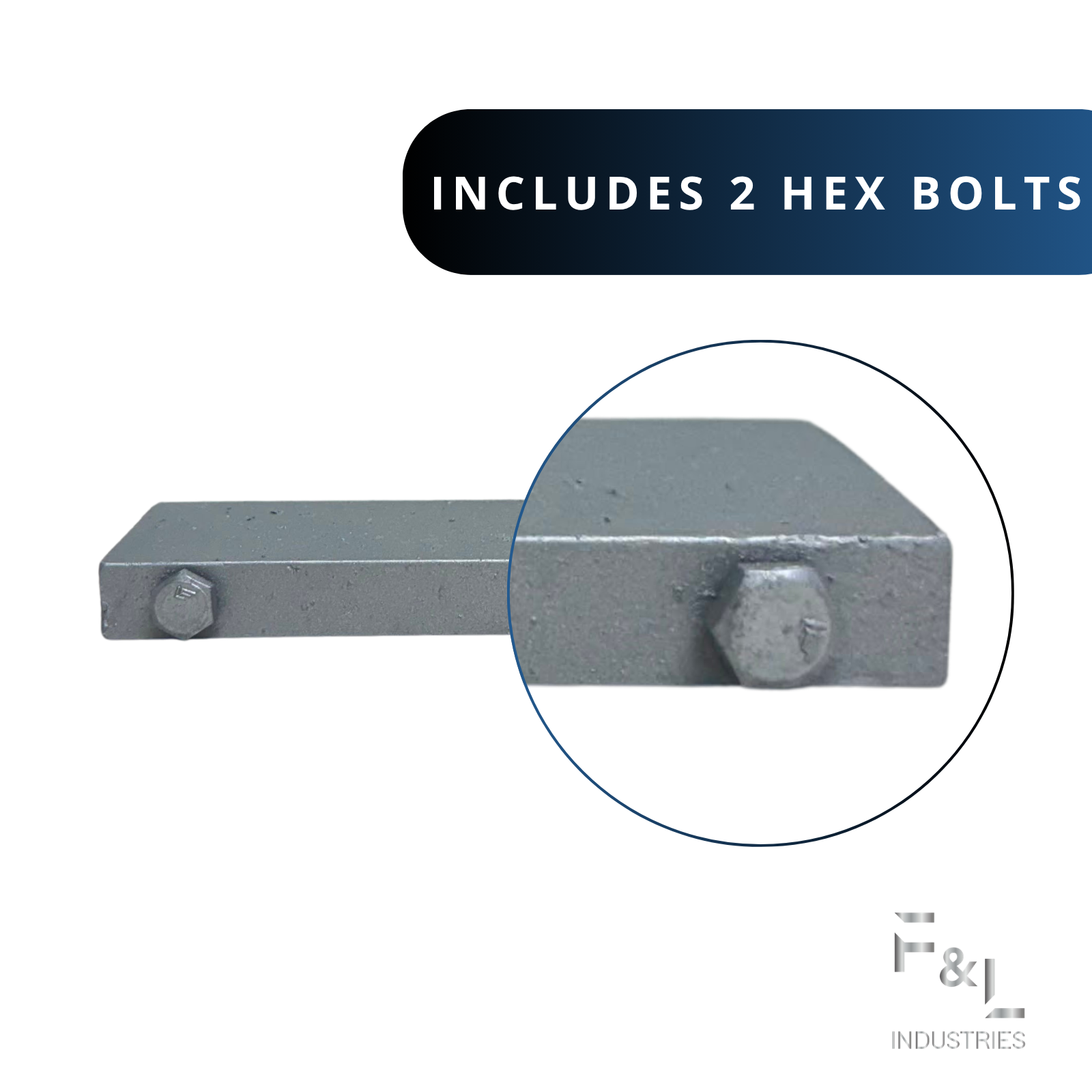 F&L Aluminum 6" I-Beam Connector | Miami-Dade & Florida Building Code Approved | Heavy-Duty HVAC Support Bracket | Includes (1) Connector & (2) Hex Bolts