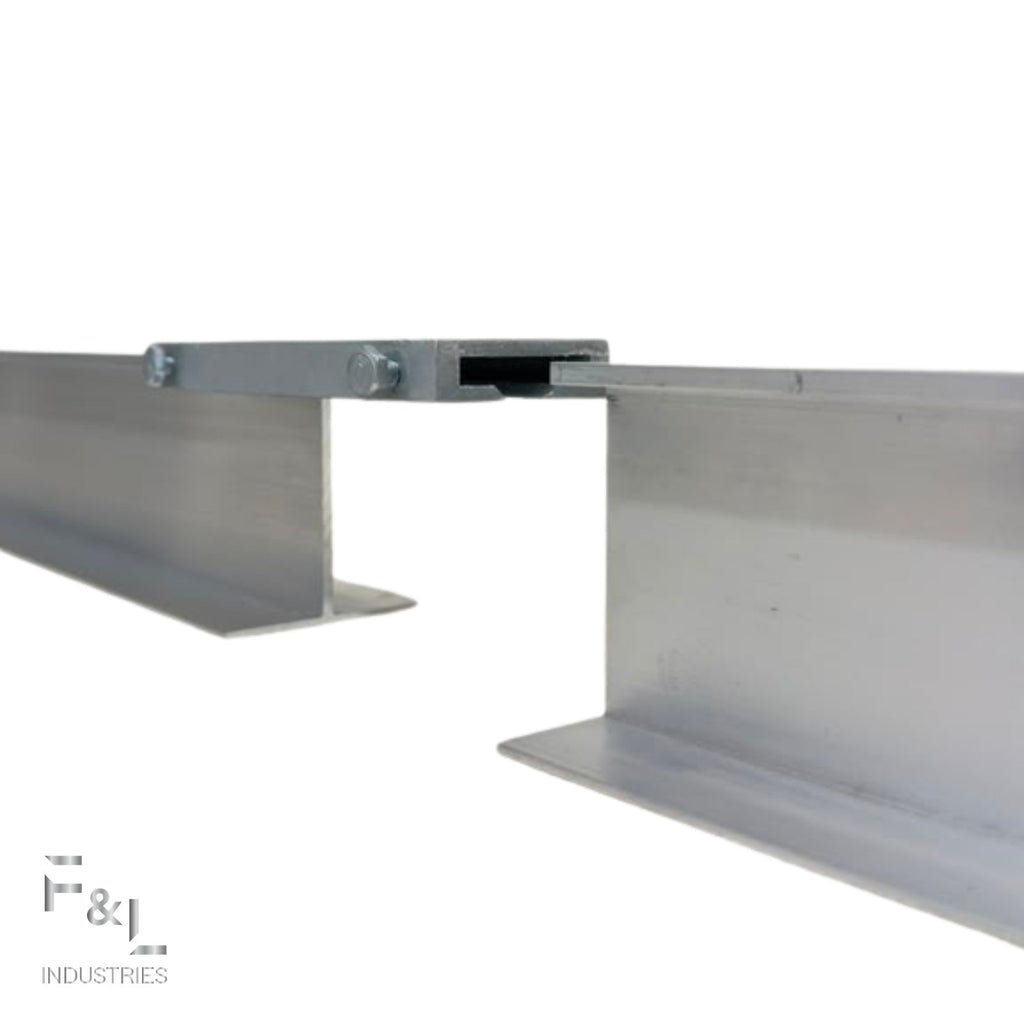 F&L Aluminum 6" I-Beam Connector | Miami-Dade & Florida Building Code Approved | Heavy-Duty HVAC Support Bracket | Includes (1) Connector & (2) Hex Bolts
