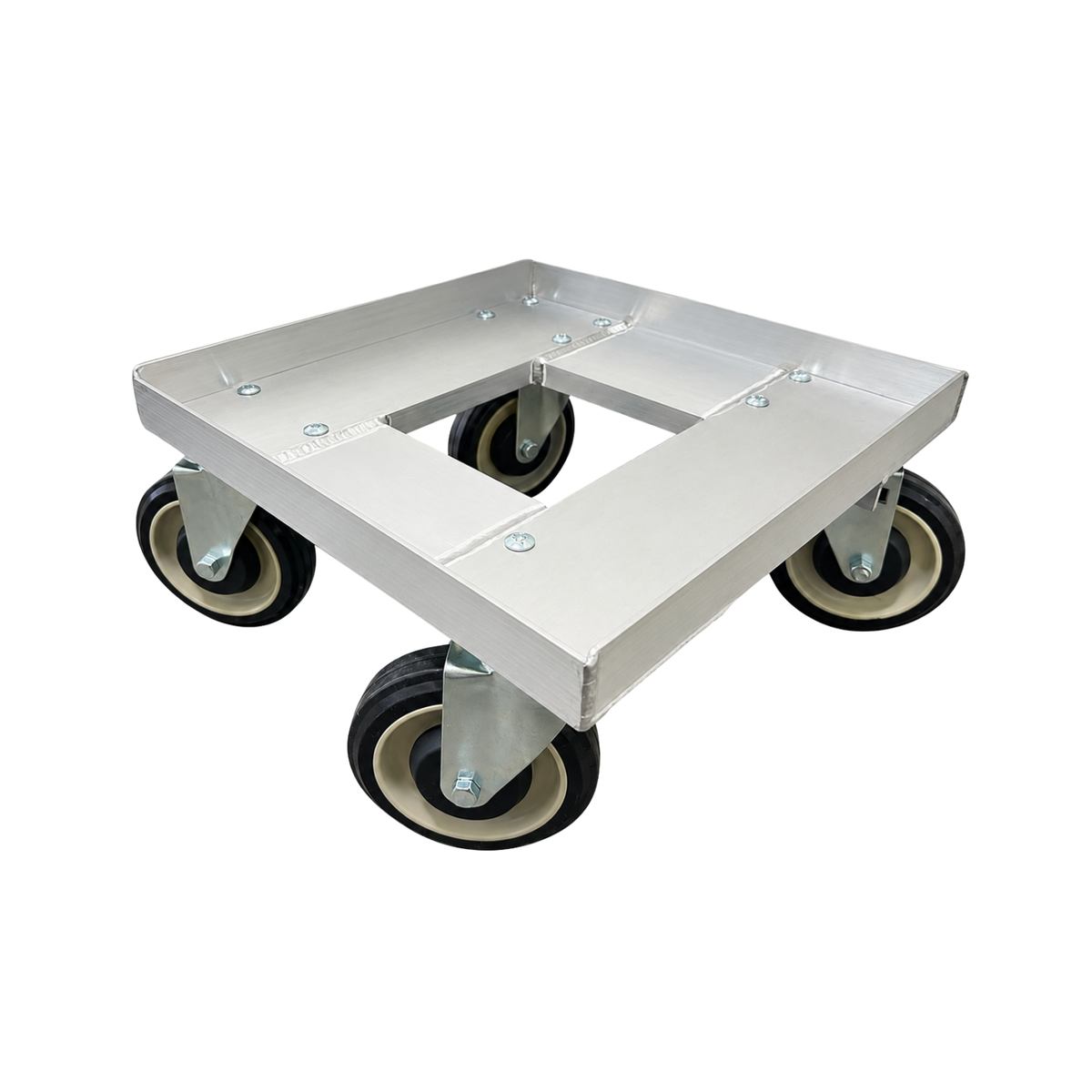 F&L Heavy Duty Aluminum Milk Crate Dolly with Casters, Commercial Rolling Crate Cart, Heavy Duty Wheeled Platform for Warehouse, Storage, Moving, Transport & Material Handling.