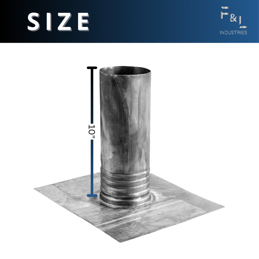 F&L 2.5" Lead Flashing Boot for Roof Pipe Penetrations – Flexible Weatherproof Seal for Pipes – Leak-Proof Lead Roof Flashing for Waterproofing Roof Openings