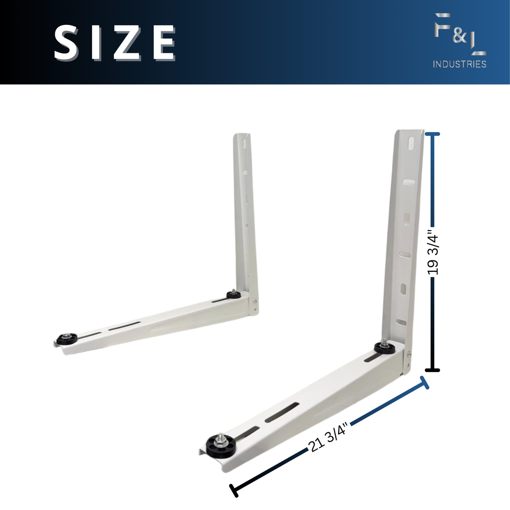 F&L Mini Split Wall Mount Bracket, Heavy Duty Outdoor AC Mount for Ductless Air Conditioner & Heat Pump, Galvanized Steel, Rust Resistant,
