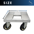 F&L Heavy Duty Aluminum Milk Crate Dolly with Casters, Commercial Rolling Crate Cart, Heavy Duty Wheeled Platform for Warehouse, Storage, Moving, Transport & Material Handling.
