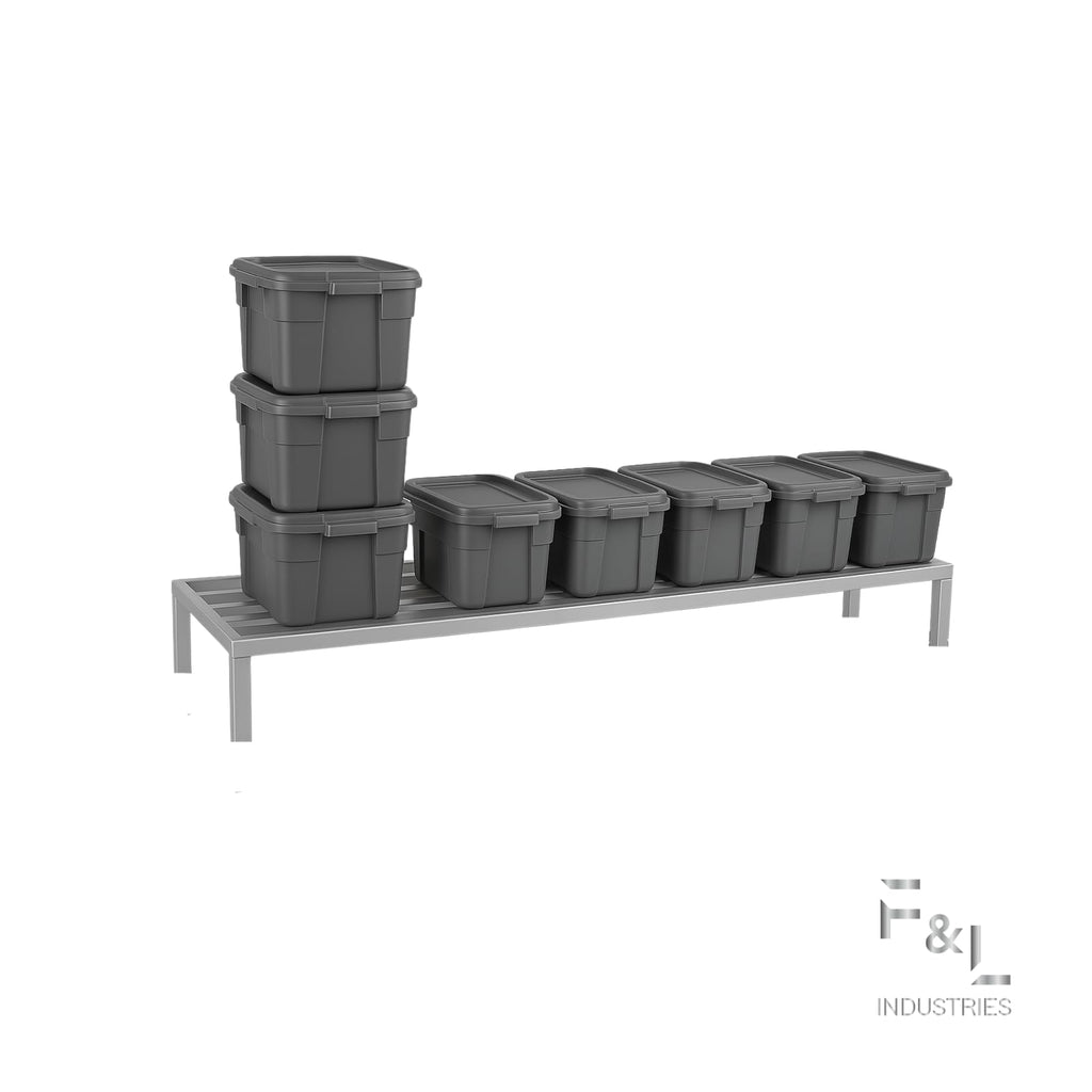 F&L Heavy-Duty Aluminum Dunnage Rack – 1850 lb Capacity, All-Welded Aluminum Storage Platform Designed for Warehouses, Restaurants, Retail Backrooms, and Industrial Use