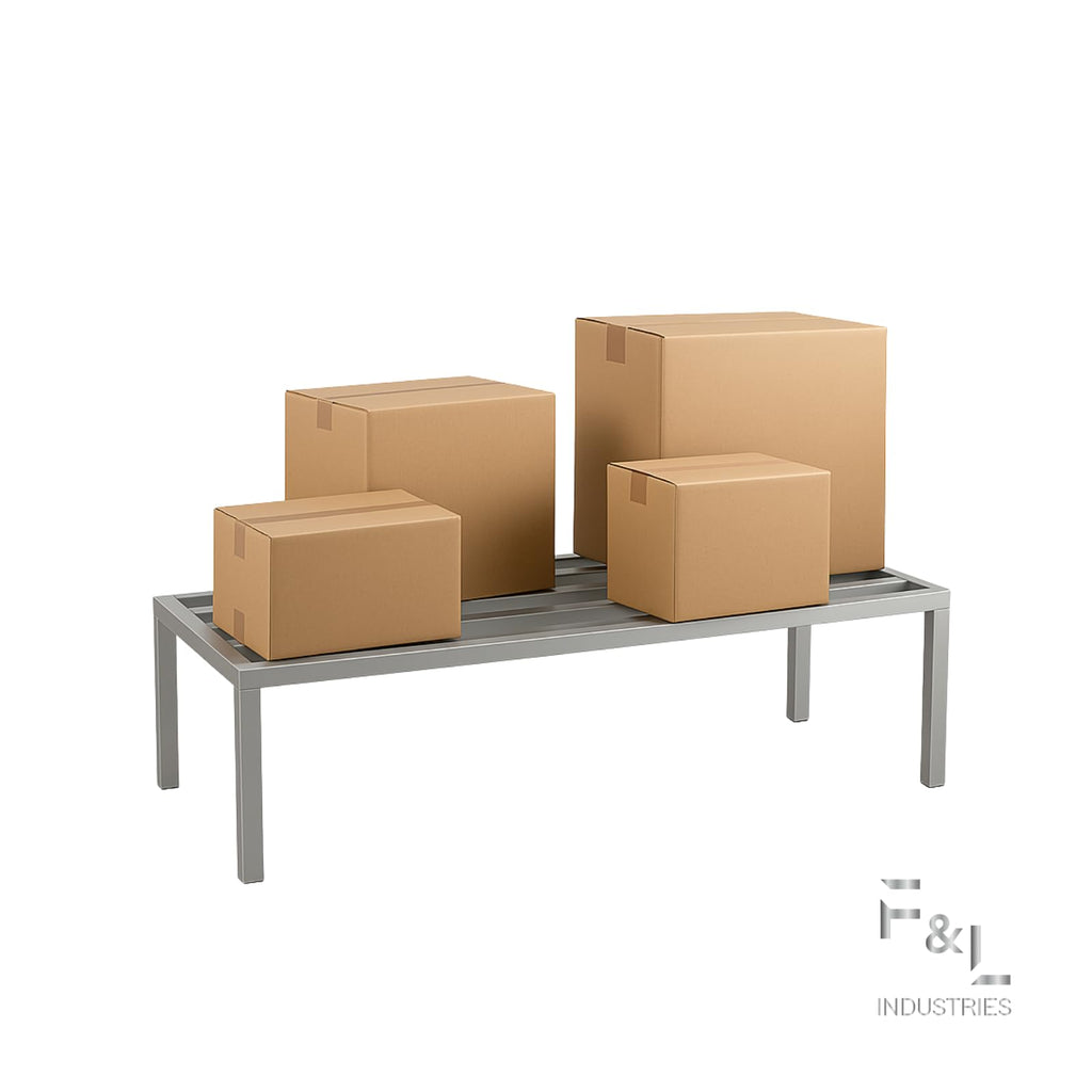 F&L Heavy-Duty Aluminum Dunnage Rack – 1850 lb Capacity, All-Welded Aluminum Storage Platform Designed for Warehouses, Restaurants, Retail Backrooms, and Industrial Use