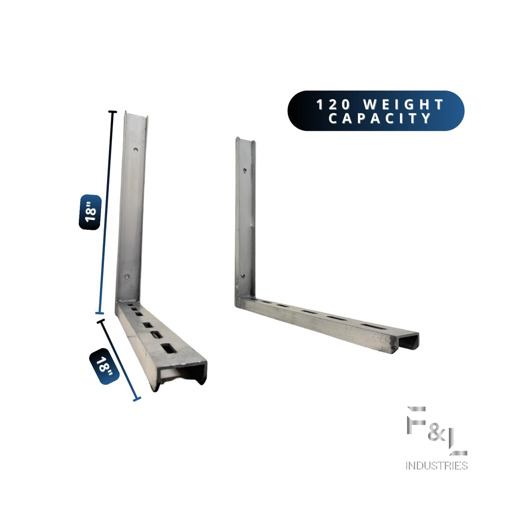 F&L Mini Split Wall Mount Bracket—Rust-Resistant Aluminum AC Support for Ductless Heat Pump Systems