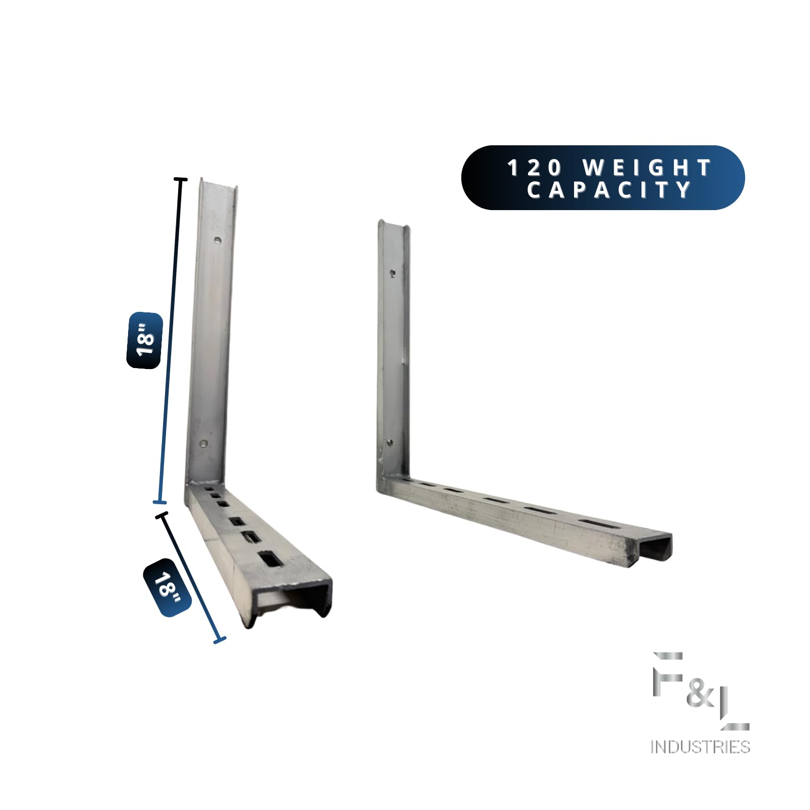 F&L Mini Split Wall Mount Bracket—Rust-Resistant Aluminum AC Support for Ductless Heat Pump Systems