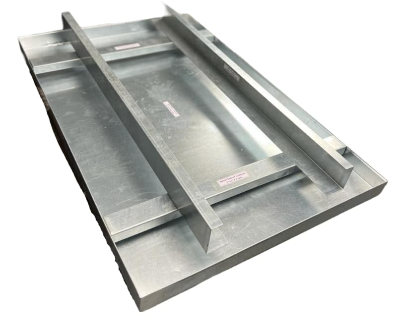 F&L Washing Machine Heavy-Duty Galvanized Steel Drain Pan with Rail – Leak-Proof HVAC Condensate Pan – Rust-Resistant, Easy to Install for Air Conditioners & Furnaces (26"x45"x2" Drain Pan With Rail)