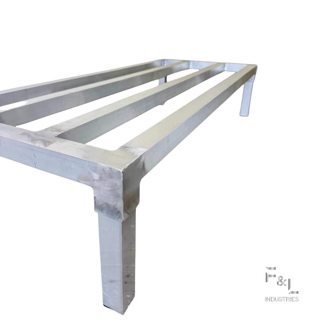 F&L Heavy-Duty Aluminum Dunnage Rack – 1850 lb Capacity, All-Welded Aluminum Storage Platform Designed for Warehouses, Restaurants, Retail Backrooms, and Industrial Use