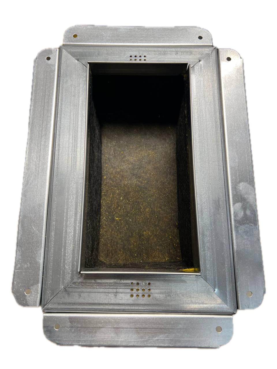 R4 Insulated Galvanized Ceiling Register Box - Connects Register Vent and Diffuser, HVAC Duct Boot" (4"x4")