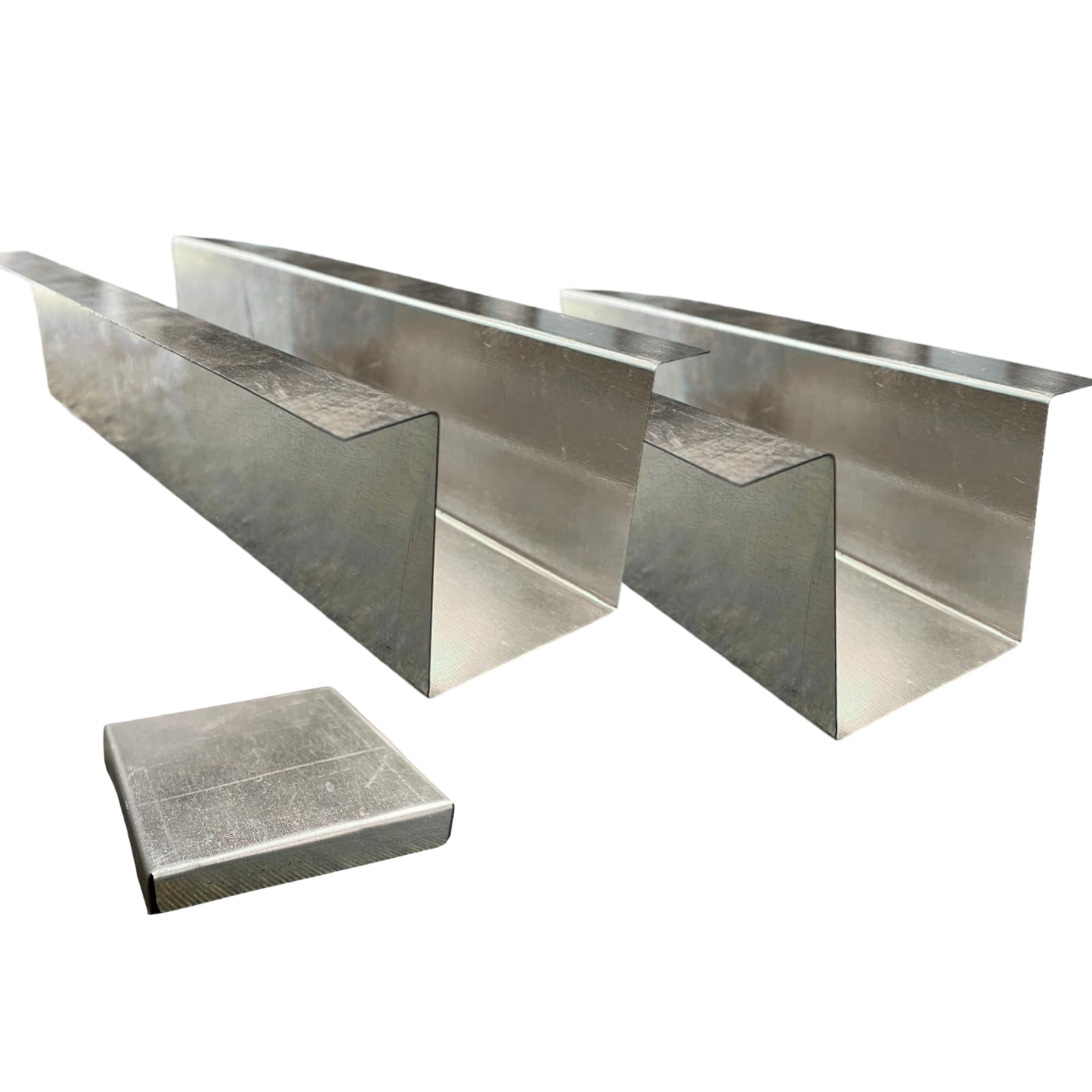 F&L Heavy-Duty Raw Galvanized Metal Line Cover Set for AC & Heat Pump – Unpainted (5"x5"x48" to 96") and Shipped in Two Pieces.