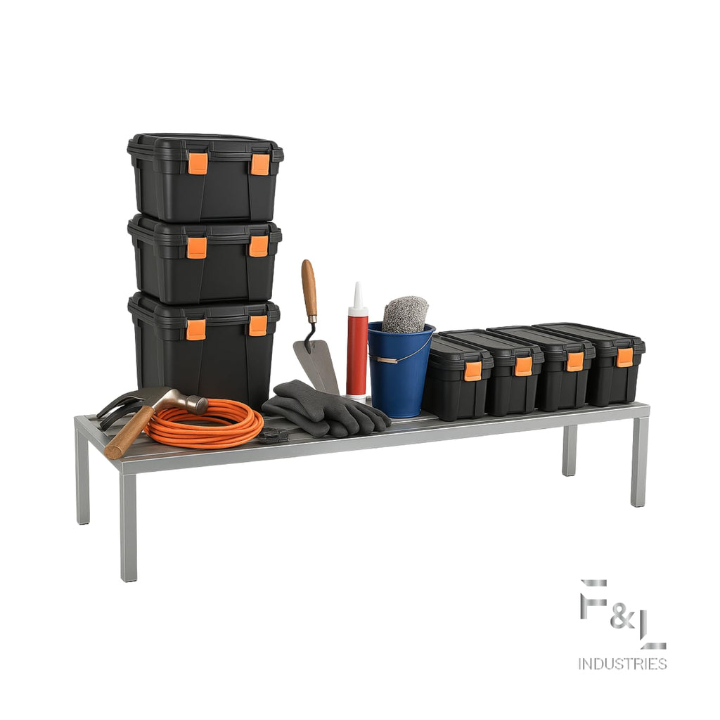 F&L Heavy-Duty Aluminum Dunnage Rack – 1850 lb Capacity, All-Welded Aluminum Storage Platform Designed for Warehouses, Restaurants, Retail Backrooms, and Industrial Use