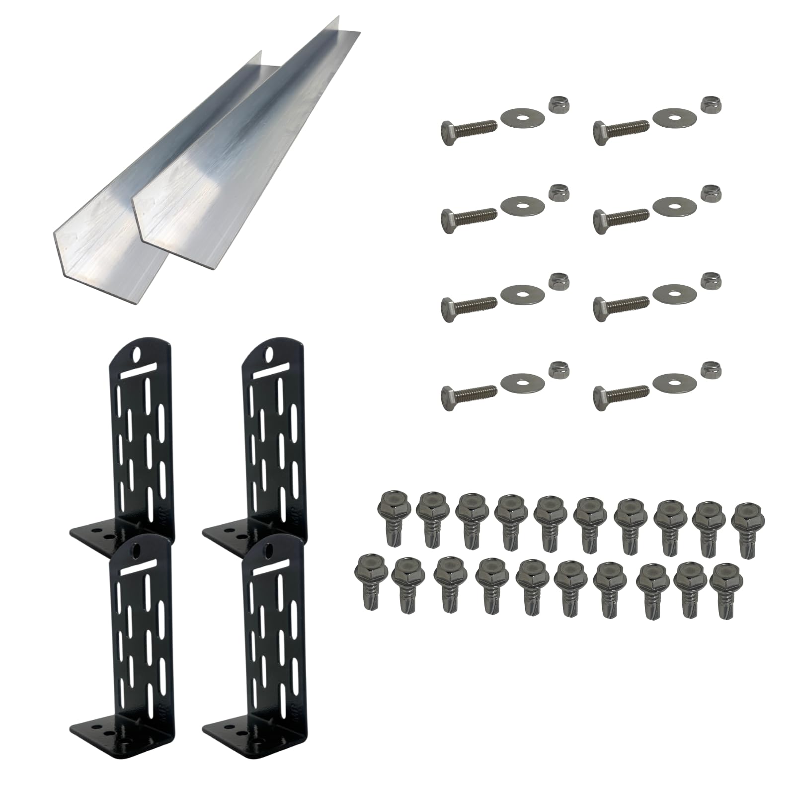 F&L Huricane Rated Aluminum Sub-Rail, Approved for Tie Down Kit and Rooftop Stand, Secures Anchors and Tie-Downs for Rooftop HVAC Units (2"X3" Aluminum Angle 36")