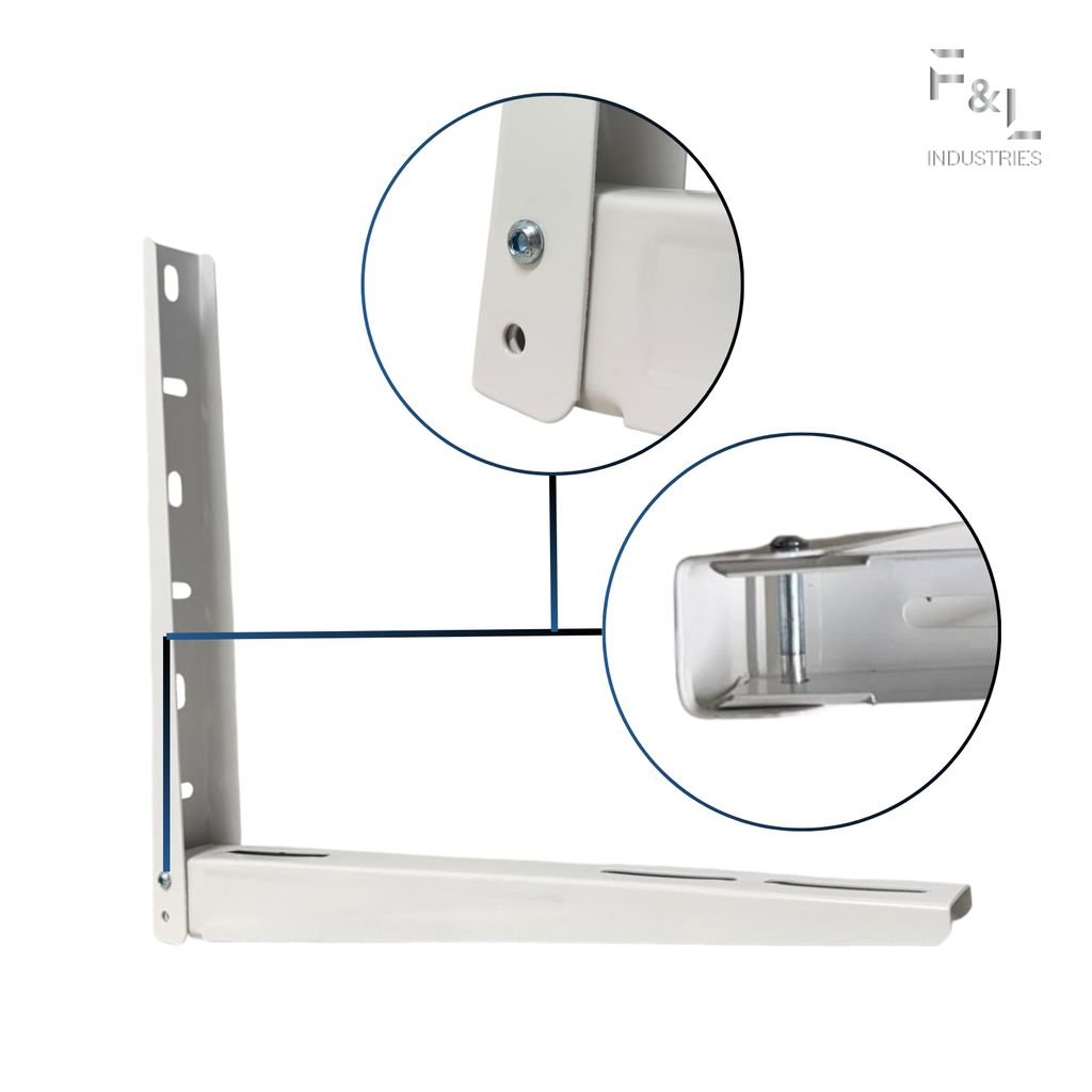 F&L Mini Split Wall Mount Bracket, Heavy Duty Outdoor AC Mount for Ductless Air Conditioner & Heat Pump, Galvanized Steel, Rust Resistant,