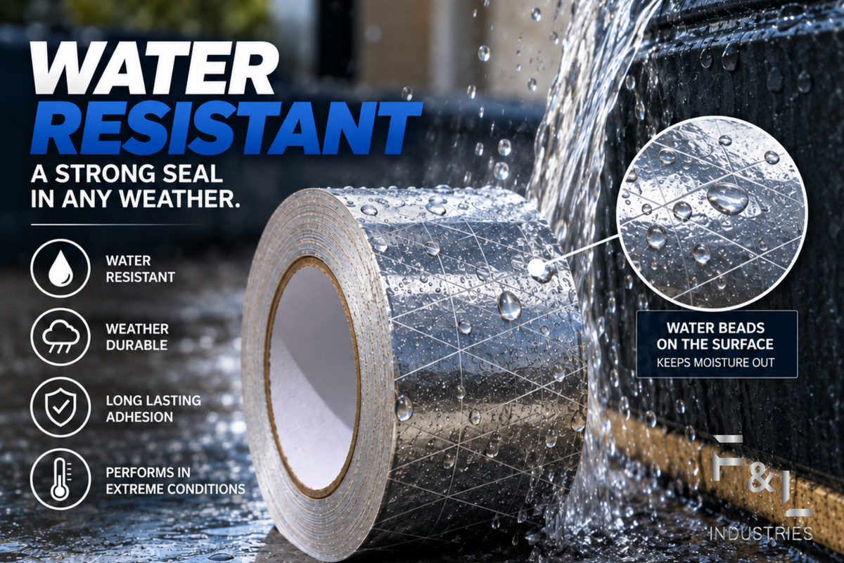 F&L Aluminum FSK Foil Tape (Foil-Scrim-Kraft), Yards, Heat Resistant HVAC Duct & Insulation Tape for Sealing, Repair, Air Ducts and Metal Surfaces