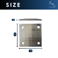 F&L 6061 T6 Aluninum Base Plate - Square Weldable Metal Base Plate with (4) .5" Holes – Heavy-Duty Mounting Plate for AC Stand, Construction & DIY – (4"x 4") – .25" Thickness