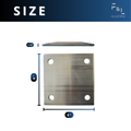F&L 6061 T6 Aluninum Base Plate - Square Weldable Metal Base Plate with (4) .5" Holes – Heavy-Duty Mounting Plate for AC Stand, Construction & DIY – (4"x 4") – .25" Thickness