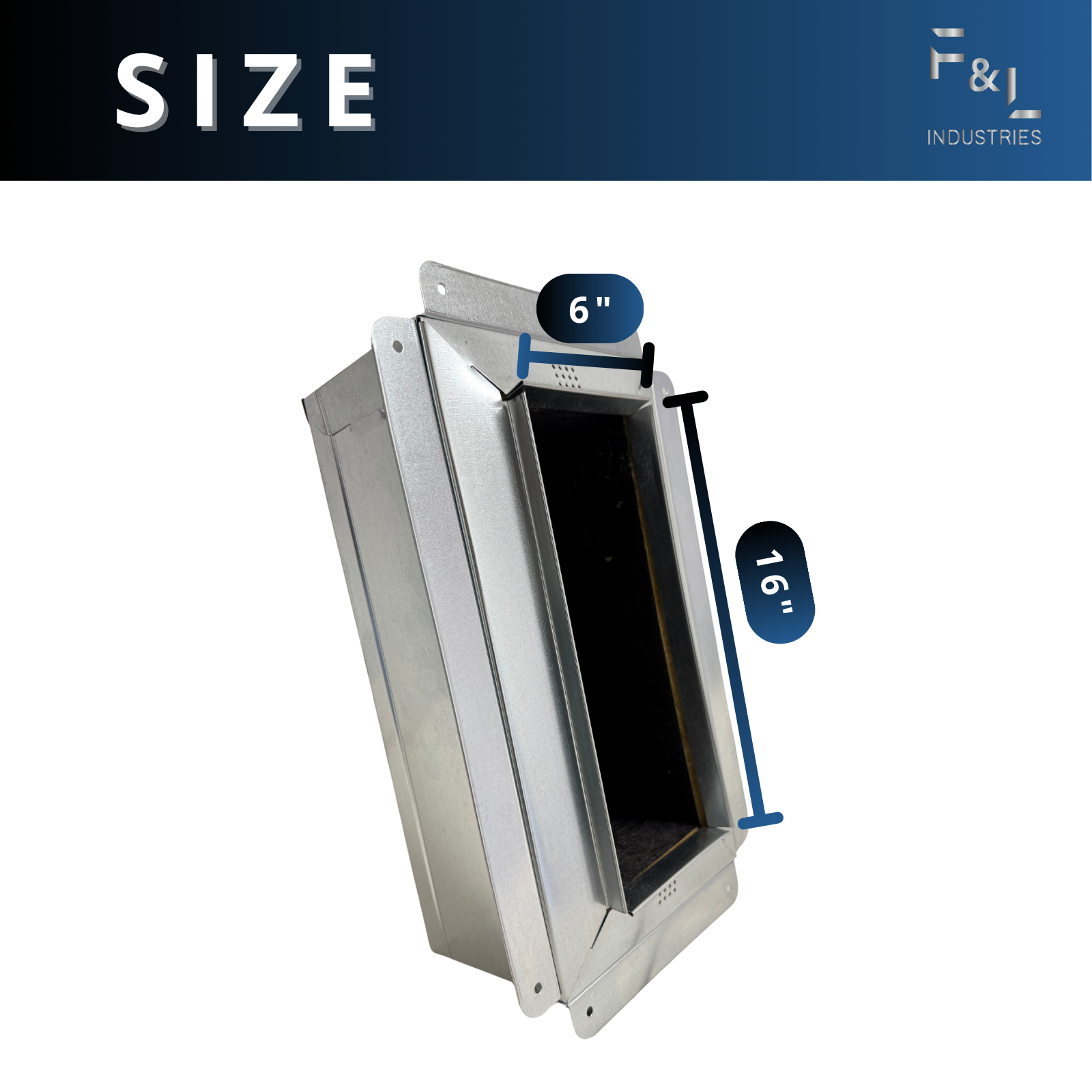 F&L R6 Insulated Galvanized Ceiling Register Box – Premium HVAC Duct Boot for Secure Vent and Diffuser Connections, Heavy-Duty Galvanized Steel, Energy-Efficient Airflow Design