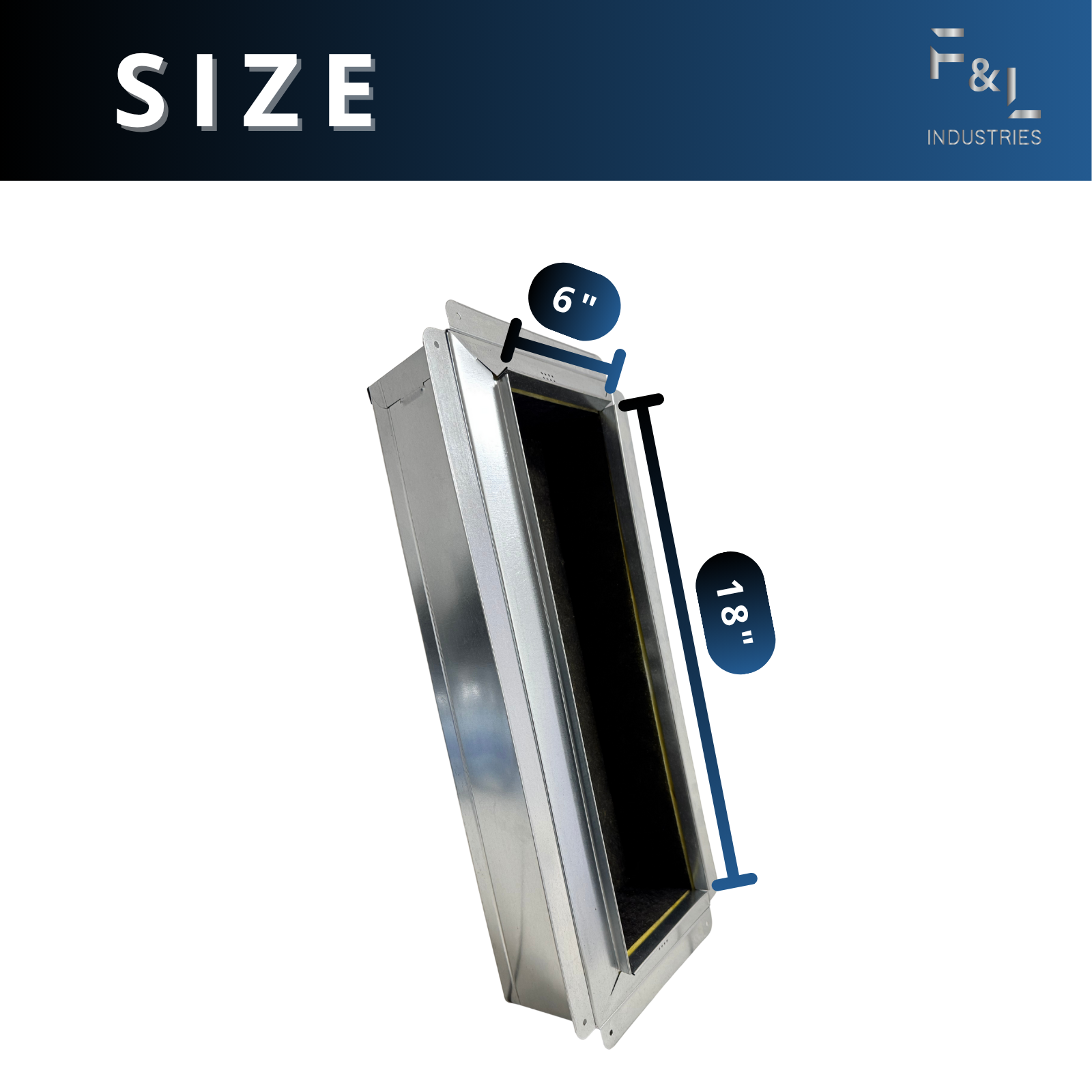 F&L R6 Insulated Galvanized Ceiling Register Box – Premium HVAC Duct Boot for Secure Vent and Diffuser Connections, Heavy-Duty Galvanized Steel, Energy-Efficient Airflow Design