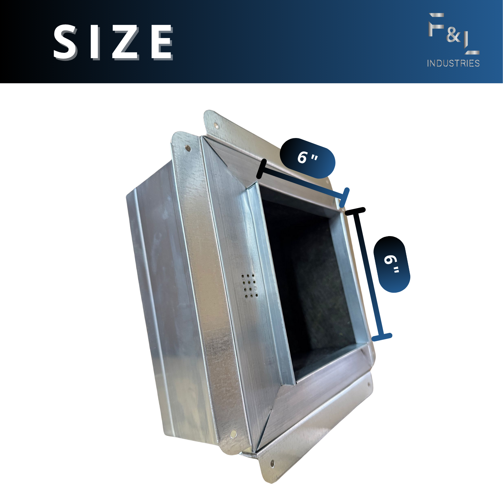 F&L R6 Insulated Galvanized Ceiling Register Box – Premium HVAC Duct Boot for Secure Vent and Diffuser Connections, Heavy-Duty Galvanized Steel, Energy-Efficient Airflow Design