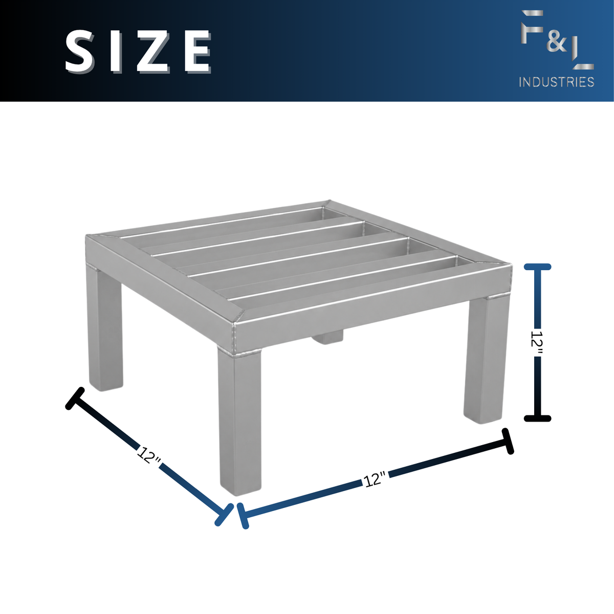 F&L Heavy-Duty Aluminum Dunnage Rack – 1850 lb Capacity, All-Welded Aluminum Storage Platform Designed for Warehouses, Restaurants, Retail Backrooms, and Industrial Use
