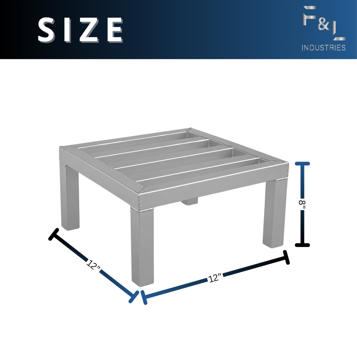 F&L Heavy-Duty Aluminum Dunnage Rack – 1850 lb Capacity, All-Welded Aluminum Storage Platform Designed for Warehouses, Restaurants, Retail Backrooms, and Industrial Use