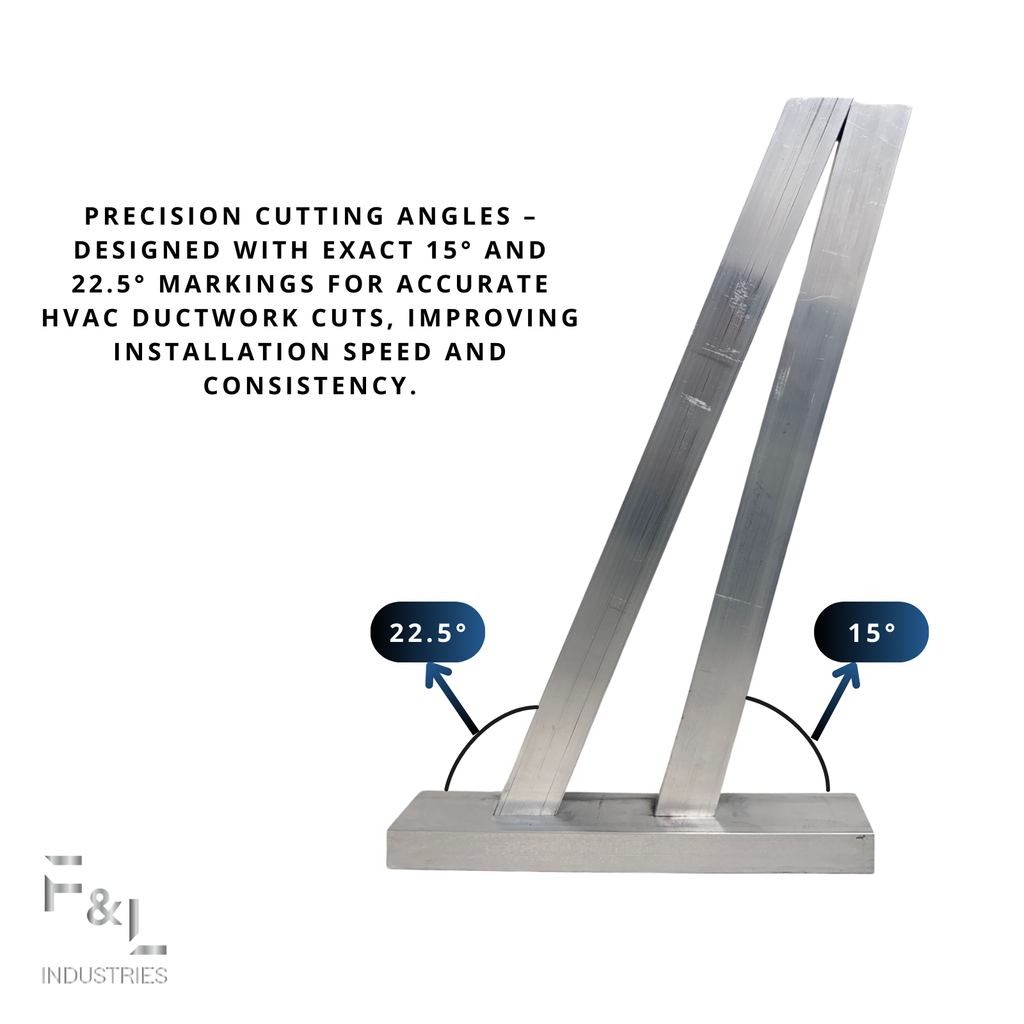 F&L Heavy-Duty Aluminum Square Duct Angle Cutting Guide – Precision 15° & 22.5° Tool for HVAC Ductwork, Sheet Metal & Duct Board – Corrosion-Resistant, Durable, Easy-to-Use Airflow Control Accessory