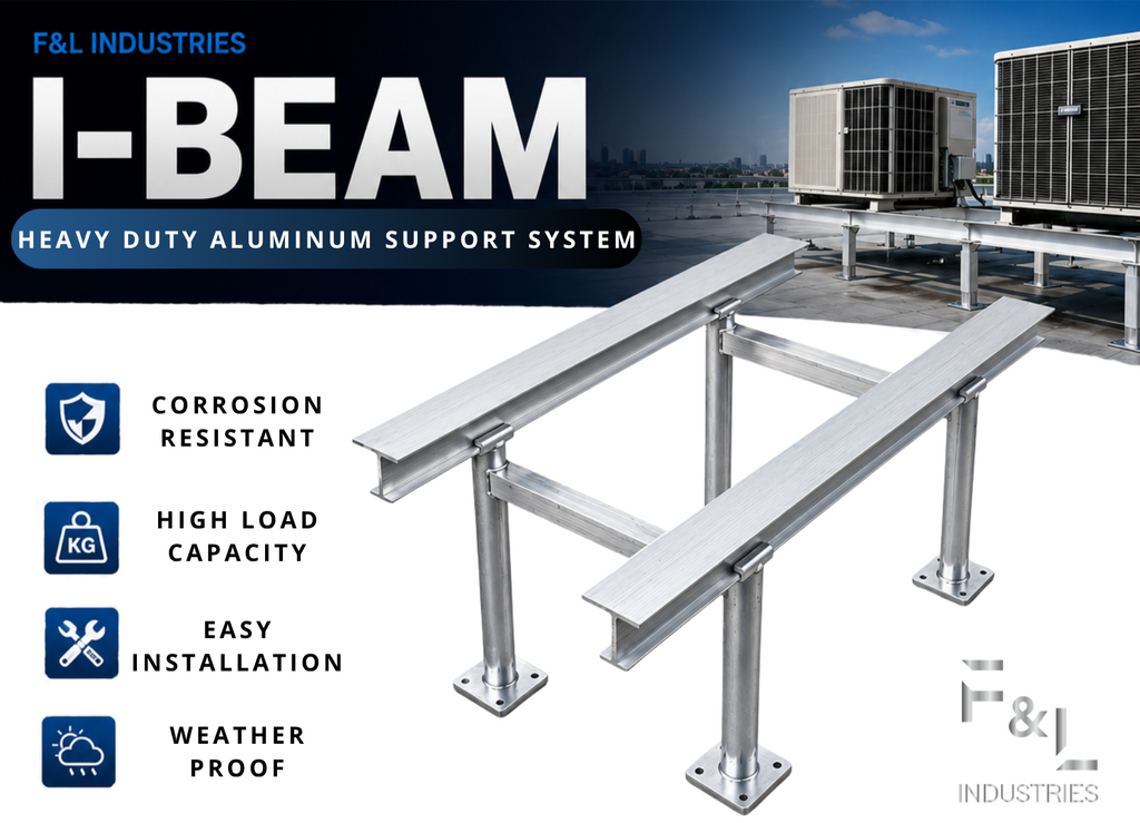F&L Aluminum I-Beam – 6061 Alloy, Structural Support Rail for A/C Stand Legs