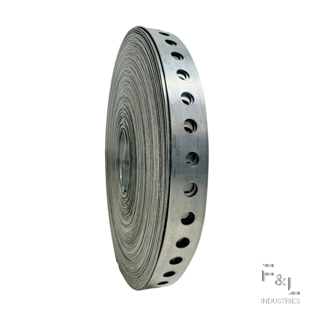 F&L Galvanized Pipe Strap 3/4" x 100 FT – Heavy-Duty 24 Gauge Steel Hanger Strap for Plumbing, HVAC & Electrical Pipe Support, Mounting, Bracing & Secure Installation Applications