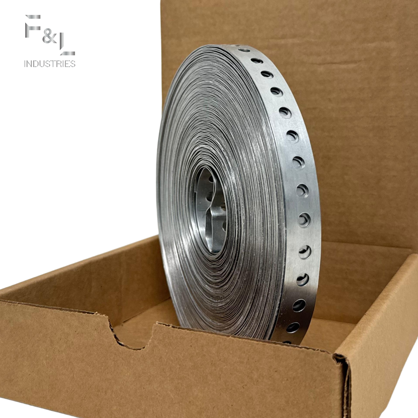F&L Galvanized Pipe Strap 3/4" x 100 FT – Heavy-Duty 24 Gauge Steel Hanger Strap for Plumbing, HVAC & Electrical Pipe Support, Mounting, Bracing & Secure Installation Applications