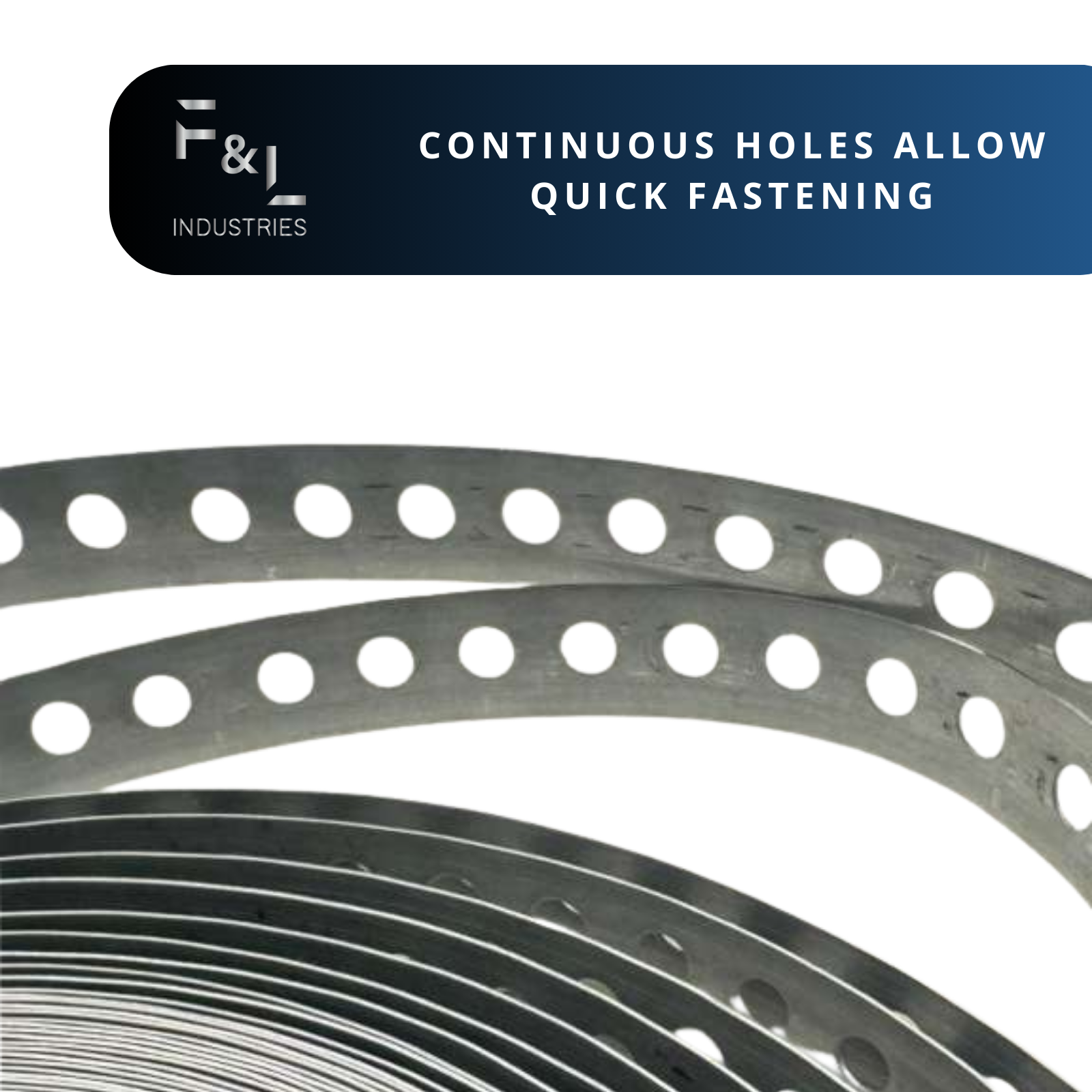 F&L Galvanized Pipe Strap 3/4" x 100 FT – Heavy-Duty 24 Gauge Steel Hanger Strap for Plumbing, HVAC & Electrical Pipe Support, Mounting, Bracing & Secure Installation Applications