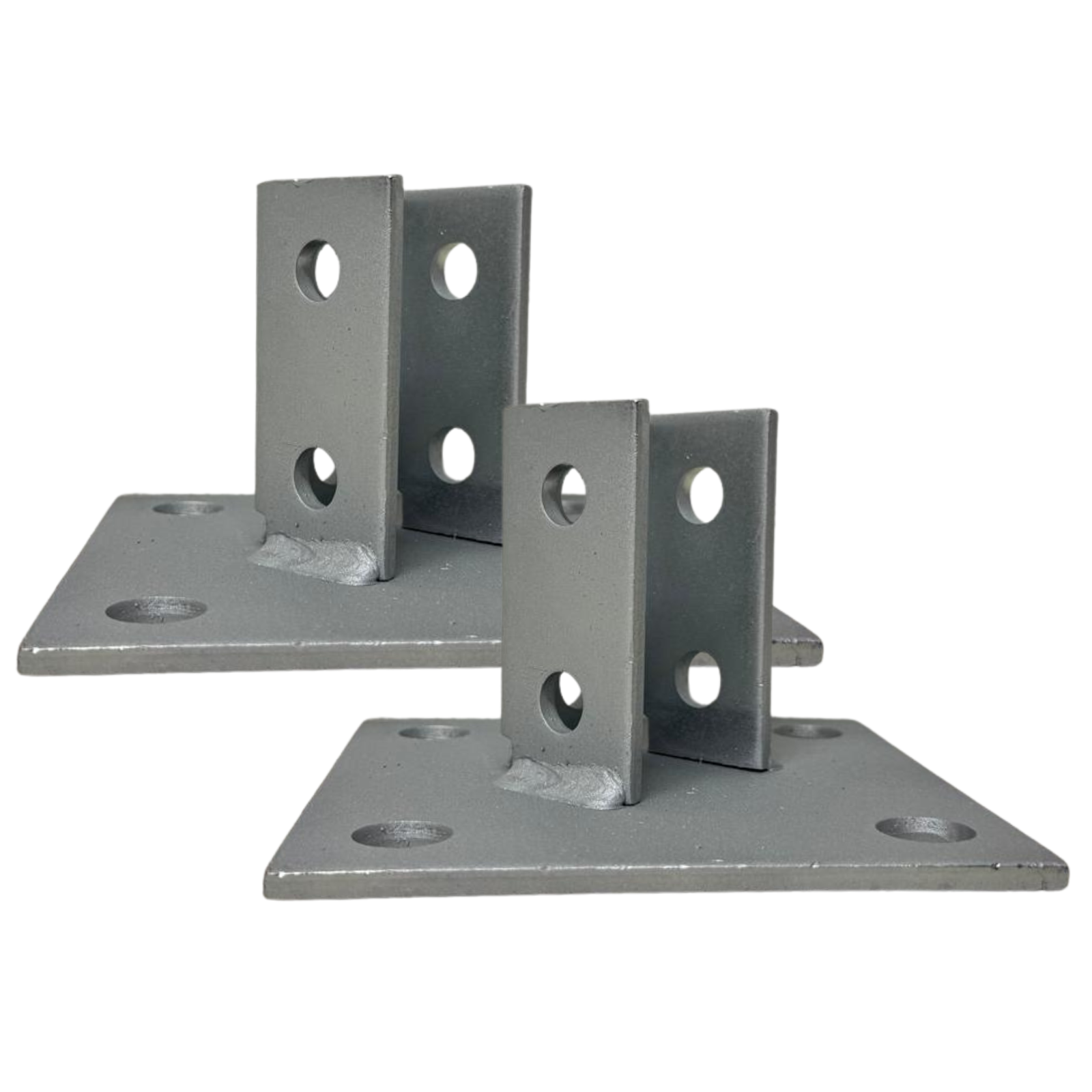 F&L Strut Post Base 1-5/8” Single Channel – 6x6 Inch Galvanized Steel Fence Post Support Bracket with 4 Mounting Holes for Framing & Construction