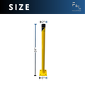 F&L Aluminum Bollard — Heavy-Duty OSHA Yellow Safety Post with Powder-Coated Finish for Traffic Control, Crowd Management, Warehouse, and Parking Protection (24")