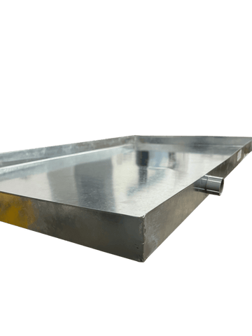 Heavy-Duty Galvanized Steel Drain Pan – Premium, Rust-Resistant HVAC Condensate Pan – Leak-Proof for Maximum Protection – With Hole Option