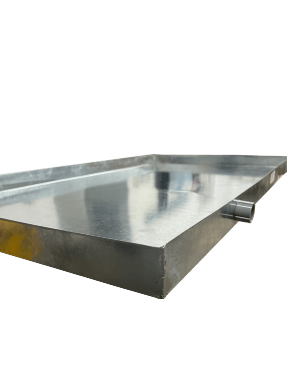 Galvanized Drain Pan — With Hole
